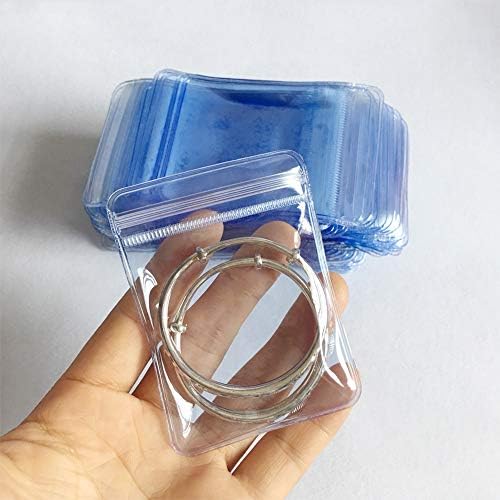 100 PACK PVC PVC Jóias transparentes Anti -oxidação Bolsa de zíper antitarnish Sacos plásticos para embalagens Anéis