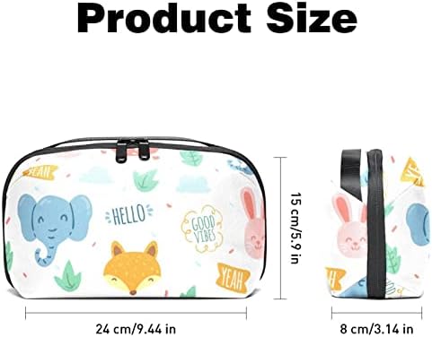 Bolsa de bolsas portáteis de organizador eletrônico Doodle Rabbits e Saco de Armazenamento de Cable de Viagem Elefante para