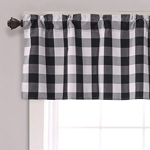 Annlaite Buffalo Checker Farmhouse Térmica Isolada Economizando Janela Cortina Valance Para sala de estar/quarto/cozinha Valance