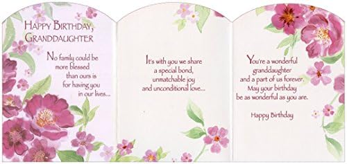 Flores rosa com glitter z dobro: neta - carteira de aniversário de gentileza de designer