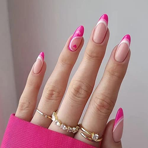 Jurhomie 24pcs/caixa feminina Fashion Artificial Manicure Tool destacável Dicas de unhas vestíveis pregos falsos unhas falsas