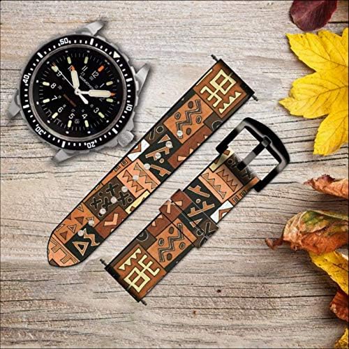 CA0756 Mali Art Pattern Leather Smart Watch Band Strap for Wristwatch Smartwatch Smart Watch Tamanho