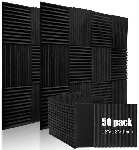 Painéis acústicos, heweiyhy 50pcs Prove de painéis de espuma de som de som painéis de parede à prova de som