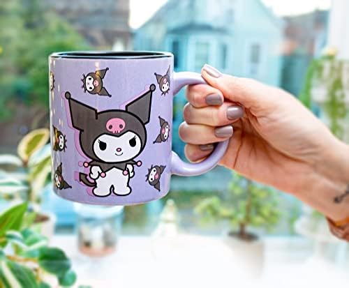Toynk Sanrio Hello Kitty e amigos Kuromi Purple Ceramic Caneca | Detém 20 onças