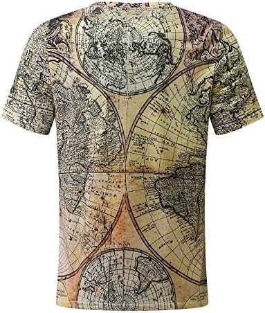 Camisetas de manga curta do soldado dsodan para homens, mapa de verão mapa de verão engraçado impressa vintage tee tops