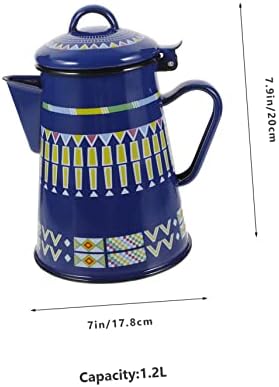 Holibanna 3pcs Camptle Kettle Camping Coffee Pot Tule para Campfire Hand Pot esmalte Jug Blue Camellia Steel