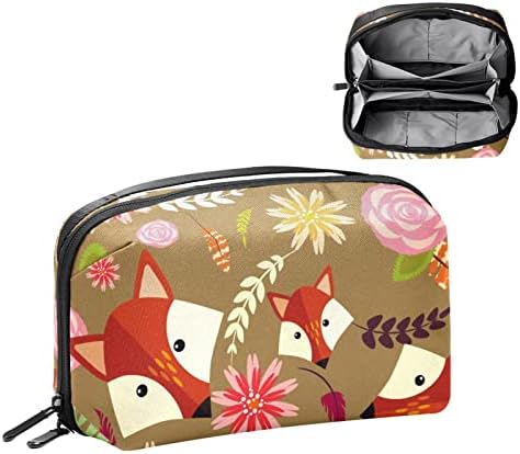 Bolsa de maquiagem Zipper Pouch Travel Organizador cosmético para mulheres e meninas ， Padrão de alfabeto de flores