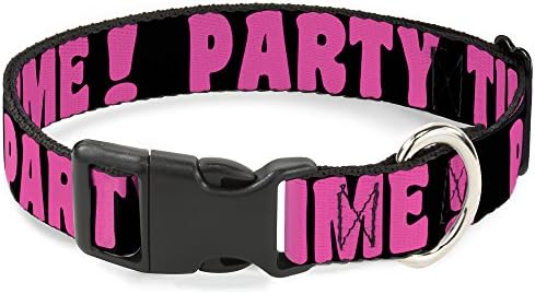 Colera de 13-18 de fivela de 13-18 Black/Fuchsia Plastic Clip Collar, Wide Small