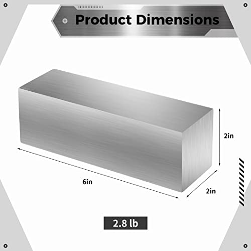 Barra de alumínio quadrada de Yeesport, barra plana de alumínio, 2,0 x 2,0 x 6,0 polegadas, barra de alumínio para indústria, máquinas, placa de uso geral3
