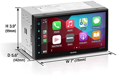 Sound Storm Laboratories DD999ACPW sem fio Apple CarPlay Android Auto Carro multimídia-Din-din, tela sensível ao toque capacitiva de 6,75 polegadas, Bluetooth, USB, sem CD DVD player, iluminação multicolorida