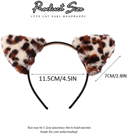 Catery leopardo gato orelhas de faixa para a cabeça Cheetah Ears Bands para a cabeça Bunny Purs Orezas de cabelo Crazye