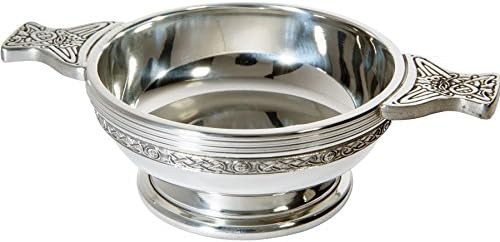 I Luv Ltd Pewter Quaich Band Scottish Celtic Band de tamanho médio tigela de degustação Presente ideal gravável