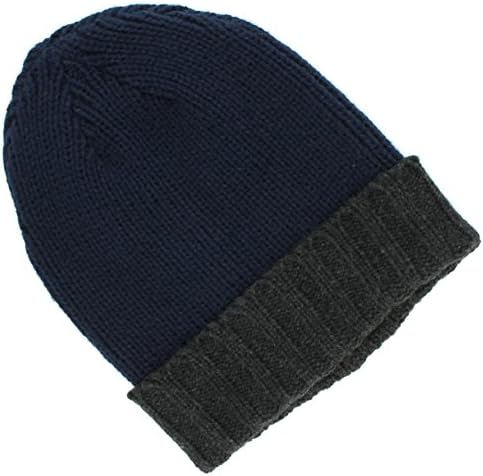 Croft & Barrow Knit Beanie Winter Hat Colorblock Blue/Cinza Um tamanho