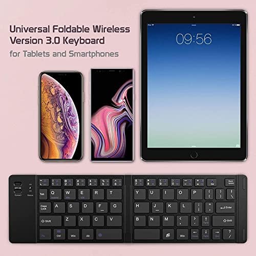 Funciona da Cellet Ultra Slim Folding Wireless Bluetooth Teclado Compatível com o Samsung Galaxy Express com Holderstand - Teclado recarregável de tamanho completo!