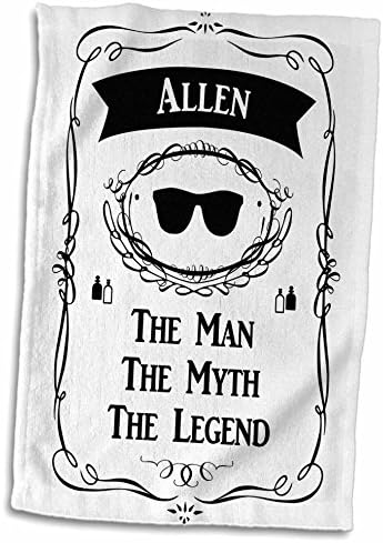 3d Rose Allen-o homem O mito do nome da lenda personalizou a toalha de mão, 15 x 22
