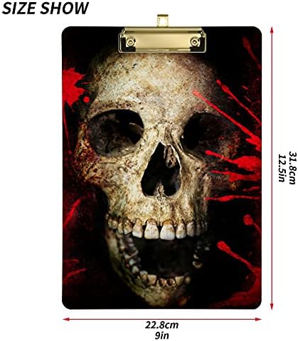 Skull Blood Vintage Plástico Placas de clipes com clipe de metal Tamanho da letra da área de clipe placas de clipe de baixo