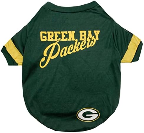 T-shirt da NFL Green Bay Packers para cães e gatos, grande. Camisa de cães de futebol para fãs da equipe da NFL. Novo e atualizado Design de faixas da moda, Difra