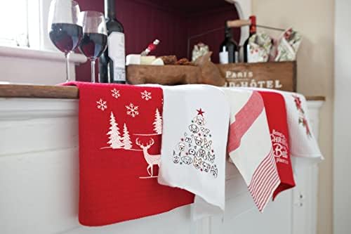 C & F Cão de casa Face Árvore de Natal Máquina de férias lavável Sack de farinha de algodão Decoração de decoração de toalha