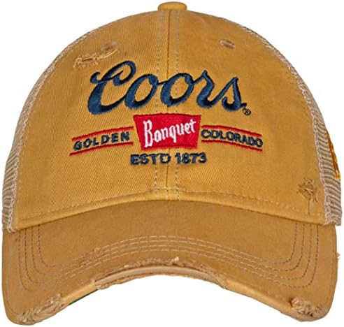 Coors Banquet Logo Patch Chapéu ajustável com chá angustiado, tamanho único