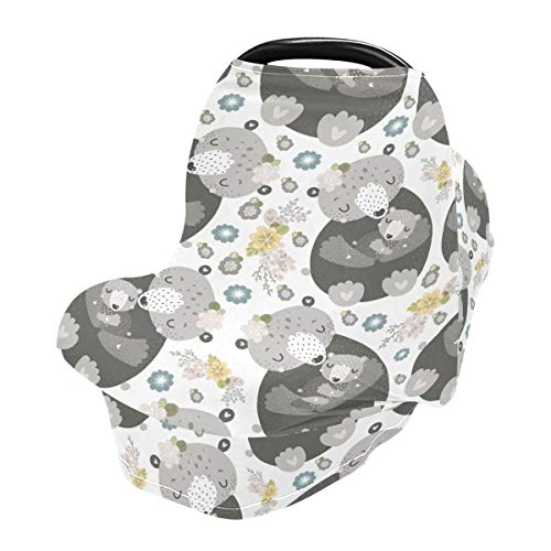 Nature Animal Flowers Baby Capas de assento de carro - capa de cadeira alta do dossel de carrinho, dossel de banco de carro multiuso, para presentes de chá de bebê