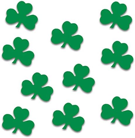 Beistle Green Shamrock Cutouts 10 peças Decorações do dia de St Patrick, Silhuetas de parede