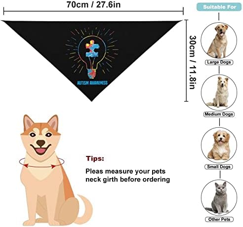 Consciência do autismo cachorro bandana lavável lenço de animais de estimação lenço de triângulo para gatos para cães