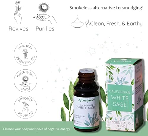 California White Sage Essential Difusor Blend by AromAfume | 30ml | Extratos de Salvia Apiana | Promove paz e positividade