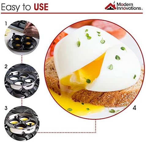 Inovações modernas Pan de caçador de ovos antipatia, fabricante de ovos escaldados em aço inoxidável, panela de ovo escaldada
