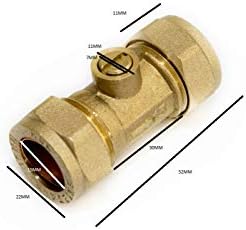 40 x válvulas de isolamento de latão sólido com acessórios de compressão final 15mm