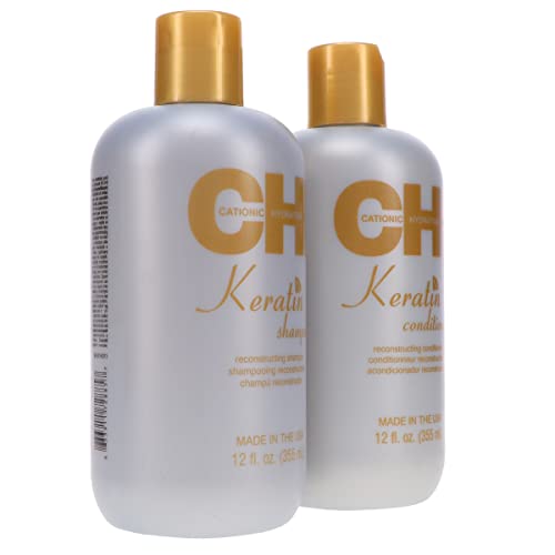 Keratina reconstruindo o shampoo e a dupla de condicionadores 12oz