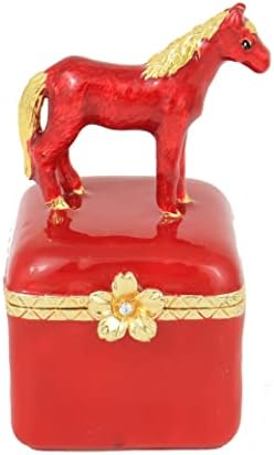 Feng Shui Red Horse Peach Blossom Treasure Box