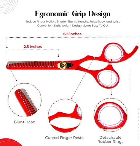 Surgen Professional Hair Cutting & Rainning Scissors - Shears de borda de barbear de 6,5 polegadas - lâminas de