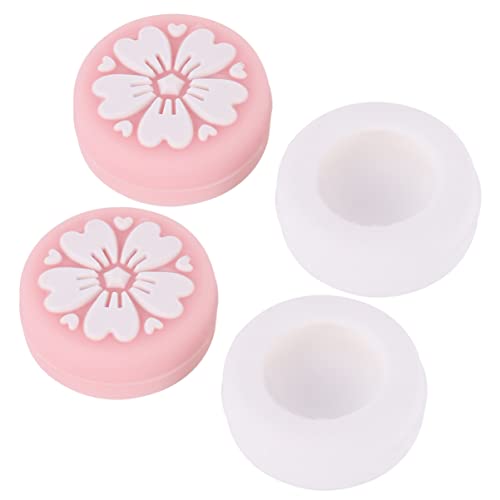 Solustre 12pcs Joystick Caps Grip Skin Tampa de botão de cereja rosa silicone