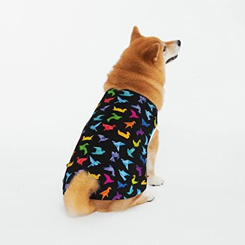 Camisas de animais de estimação de algodão origami-bird-arte-japan-craft fantasia de cachorro pijamas gatos de cachorro macacão de