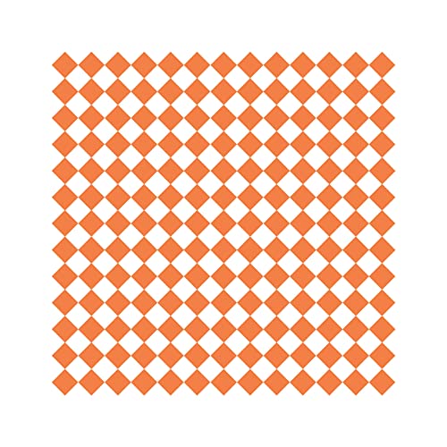 PEGAR. P-ORC-1212-W Orange Checker 12 x 12 papel de comida resistente à graxa, branco