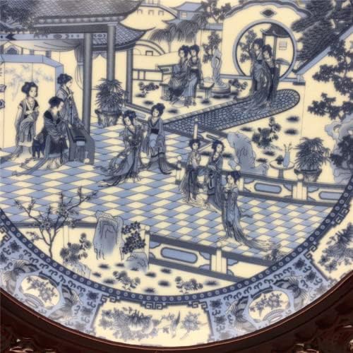 26 cm Jingdezhen Antique Porcelana Figuras Blue e Branco Doze Ornamentos de Decoração de Placa de Porcelana Jinchai