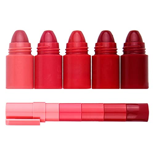 Xiahium Pigmento perfeito 5 cores Lipstick popular Lip impermeável Lip Gloss de alto impacto Lipcolor com fórmula cremosa hidratante Cuidados labiais e base dos lábios Doses de corretivo de cor