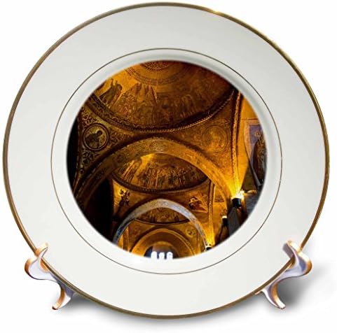 3D Rose Gold abobadado teto de St Marks Catedral-Venice Plate Itália Placa de Porcelana, 8