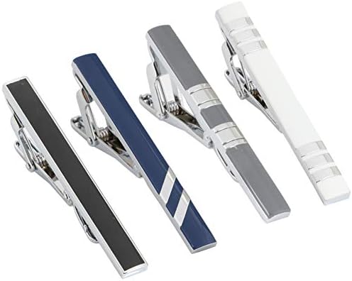 GWD Mens Tie BAR CLIP de 2,1 polegadas, tons de prata, preto, cinza