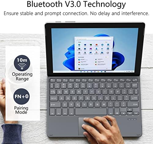 Moko Tipo de tampa ajusta Microsoft Surface Go 3 /Surface Go 2 2020 /Superfície GO 2018, teclado de computador sem fio