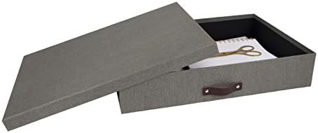 Bigso Sverker Canvas Fiberboard Legal and Art Storage Box | Caixa de armazenamento de scrapbook para papéis soltos e muito