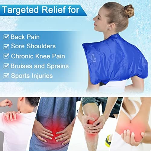 Especialista de alívio XL Ice Pack para alívio da dor nas costas, pacote de gelo de trás para lesões lombares em gel reutilizável