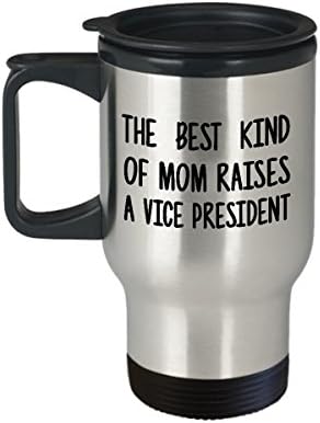 Vice -presidente engraçado do Dia das Mães 14 oz Caneca de viagem isolada - o melhor tipo de mãe - presente de copo