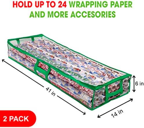 Recipientes de armazenamento de papel de embrulho propik | Organizador de embrulho de presente debaixo da cama | 41 ”x14” x6 ”se encaixa