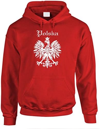 The Goozler Polska Eagle - Polonês Polônia Flag Orgulho - Hoodie de pulôver, vermelho, grande