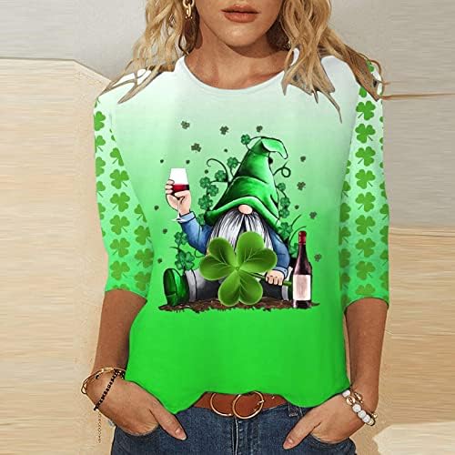 2023 Roupas 3/4 manga Crewneck Cotton Brunch Loose Fit Blouse Camise