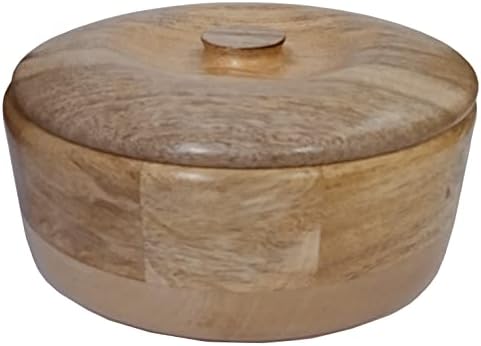 Purpledip Wooden Roti Chapati Caixa: cesta feita à mão com tampa para pão, especiarias, queijo ou nozes