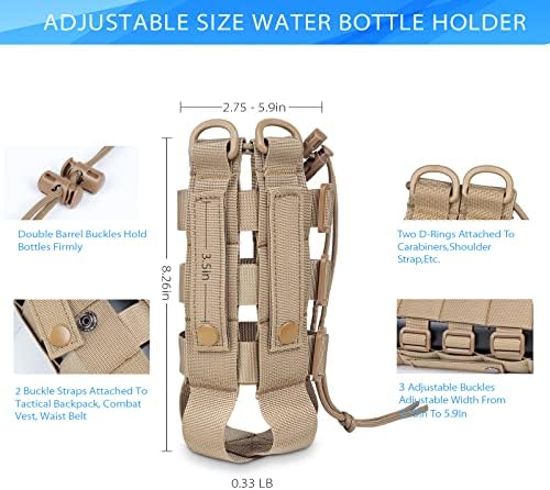 ZXXSFM Molle Water Bottle Selder Molle Pouch Transfers, bolsa tática de garrafa de água, portador de garrafa de água com