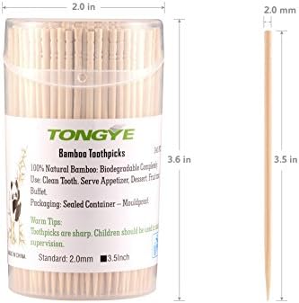 Farks de banboo tongye 3,5 polegadas 110 PCs e palitos de dente de bambu 3,5 polegadas 340 PCs