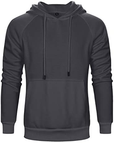 Duofier Men's Heavy Blend Fleece Pullover com capuz com moletom com bolso Kanga